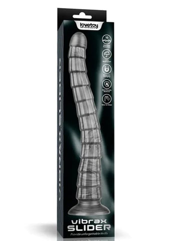 Lovetoy Vibrax Slider King Sized Rechargeable Vibrating Dildo 36.8cm Grey - Vibrating Dildos