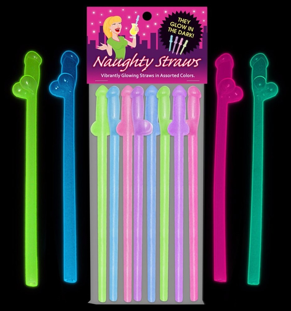 Kheper Games Naughty Penis Straws Glow in The Dark Accessories - - Sex Games, Coupons and Tricks