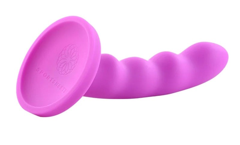 Sportsheets Nautia 8 in. Suction Cup Silicone Dildo with Curved Design - Non-Realistic Dildos