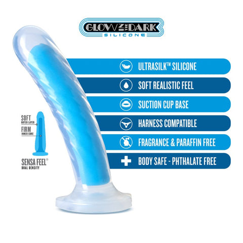 Blush Novelties Neo Elite Glow Tao 7 Inch Dual Density Silicone Dildo - Realistic Dildos