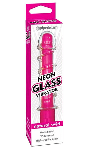 Pipedream Products Neon Glass Adult Vibrator Twirl Dual Function - Glass Sex Toys