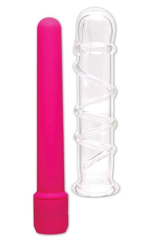 Pipedream Products Neon Glass Adult Vibrator Twirl Dual Function - Glass Sex Toys