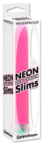 Pipedream Neon Luv Touch Slims Bullet Vibrator Pink Clitoral Stimulation - Waterproof Vibrators