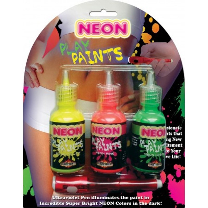 Hott Products Neon Play Paints Body Safe Blacklight Reactive Intimate Art - - Sex Games, Coupons and Tricks