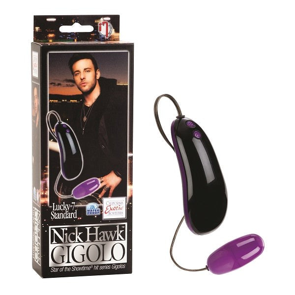 California Exotics Nick Hawk GIGOLO Lucky 7 Standard Bullet Vibrator - Remote Control Vibrators