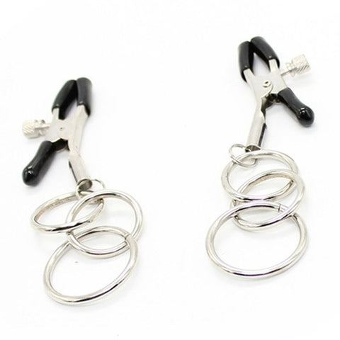BDStyle Nipple Clamps with 3 Ring Adjustable Pressure Sensation Play - Breast and Nipple Toys