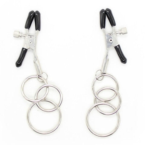 BDStyle Nipple Clamps with 3 Ring Adjustable Pressure Sensation Play - Breast and Nipple Toys