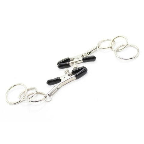 BDStyle Nipple Clamps with 3 Ring Adjustable Pressure Sensation Play - Breast and Nipple Toys