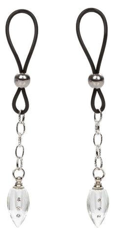 California Exotics Nipple Play Non Piercing Crystal Teardrop Adjustable Jewelry - Nipple and Clit Clamps
