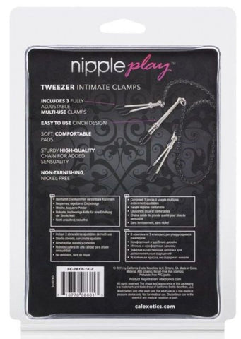 California Exotics Nipple Play Tweezer Intimate Clamps Adjustable Tension - Nipple and Clit Clamps
