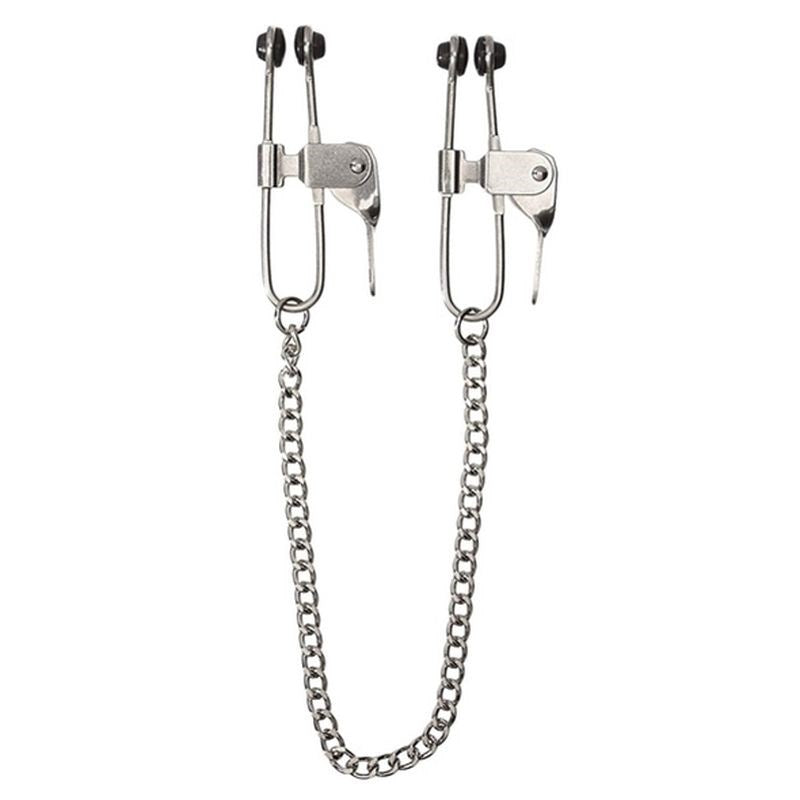 Nipple Press Clover Clamps With Chain Get Harder Today - - Nipple and Clit Clamps