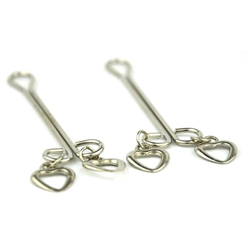 BDStyle Nipple Tweezer Clamps with Heart Adjustable Pressure Control - Breast and Nipple Toys