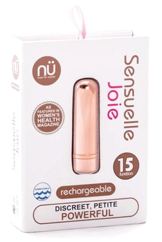 Nu Sensuelle Joie Rechargeable Bullet Rose Gold Clitoral Vibrator - - Personal Massagers