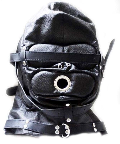 ObeySir Sensory Deprivation Hood Leather - Bondage Hoods