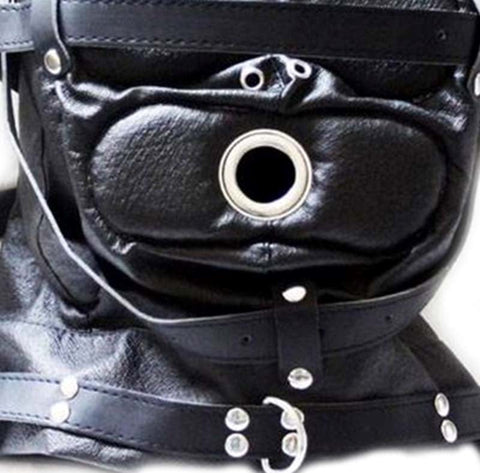 ObeySir Sensory Deprivation Hood Leather - Bondage Hoods