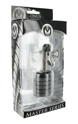 XR Brands Onus Nipple Clamp with Magnet Weights Adjustable Pressure - Nipple and Clit Clamps
