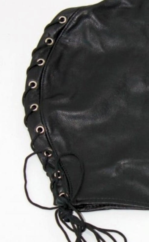 Open Eyed BDSM Hood Faux Leather Max Stamina Support - - Bondage Hoods