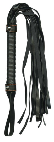 Icon Brands Orange Stitched Whip Delight BDSM Flogger with Leather Strands - Whips And Crops