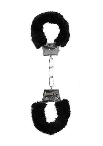 Shots Toys Lightweight Fur Lined Steel Cuffs with Easy Release Button - Cuffs and Restraints