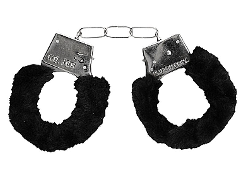Shots Toys Lightweight Fur Lined Steel Cuffs with Easy Release Button - - Cuffs and Restraints