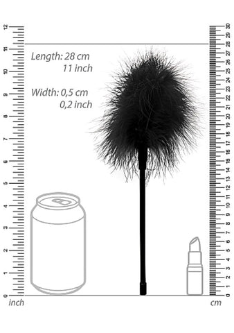 Shots Toys Ouch Black and White Feather Tickler for Sensual Teasing - Whips And Crops