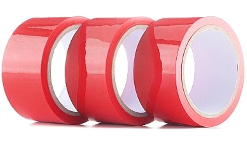 Ouch Bondage Tape 3 Pack Red Daily Dick Ring Pick - - Cuffs And Restraints