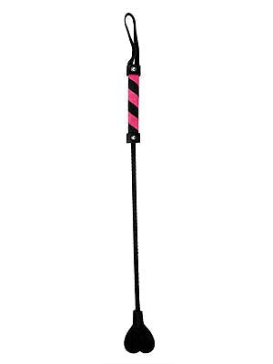 Shots Toys OUCH Heart Leather Crop for BDSM Impact Play and Sensation Control - Whips And Crops