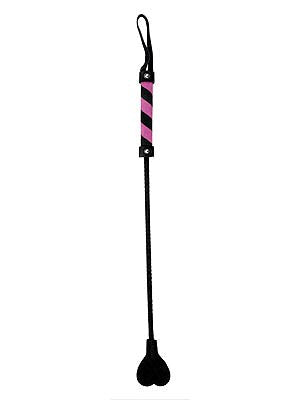 Shots Toys OUCH Heart Leather Crop for BDSM Impact Play and Sensation Control - Whips And Crops