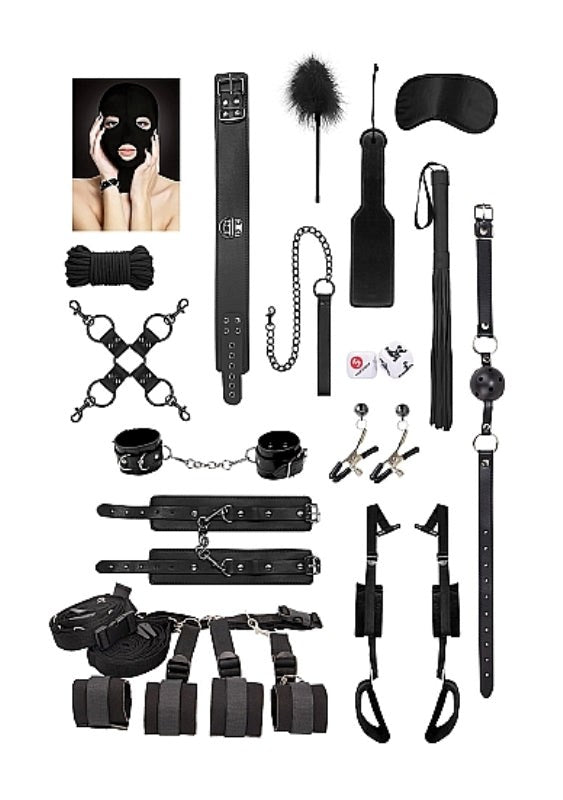 Ouch! Advanced Bondage Kit Black Feel The Perfect Fit - - Bondage Kits