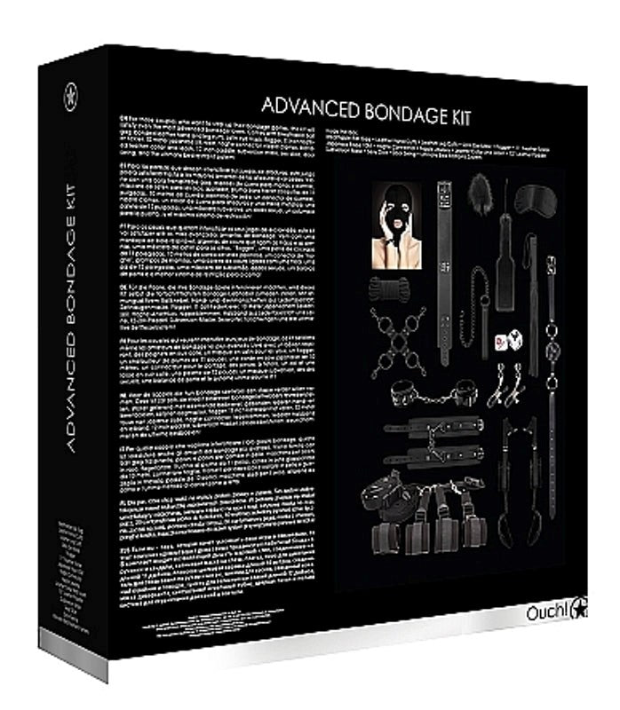 Ouch! Advanced Bondage Kit Black Feel The Perfect Fit - - Bondage Kits