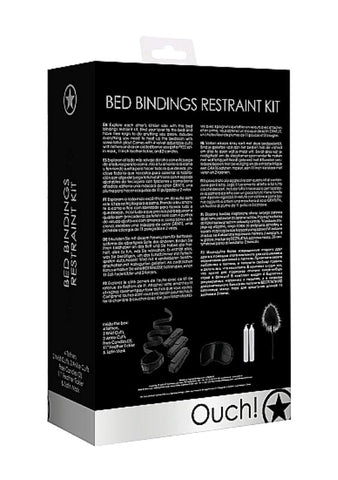Ouch! Bondage Cuffs Kit Four Velvet Restraints with Sensory Accessories - Cuffs and Restraints