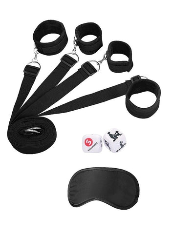 Shots Toys OUCH! Bed Bindings Restraint System Four Padded Cuffs - Cuffs and Restraints
