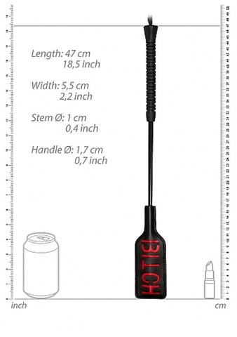 Shots Toys Ouch! BITCH Crop Large Impact Adult Toy for BDSM - Whips And Crops