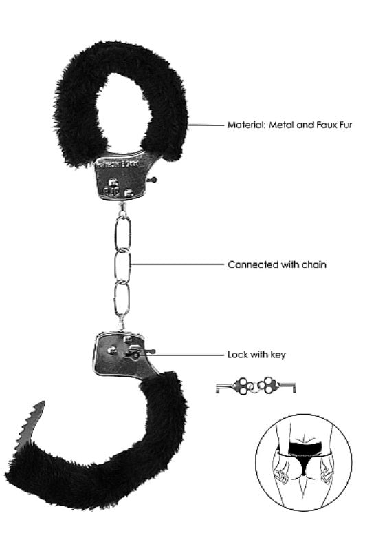 Shots Toys OUCH! BW Beginners Furry Hand Cuffs with Quick Release - - Cuffs and Restraints