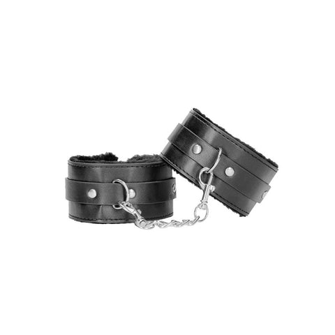 Shots Toys OUCH! BW Plush Bonded Leather Ankle Cuffs Premium Restraint - Cuffs and Restraints