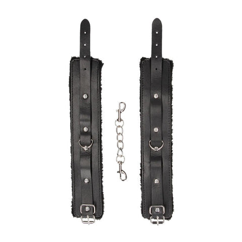 Shots Toys OUCH! BW Plush Bonded Leather Ankle Cuffs Premium Restraint - Cuffs and Restraints