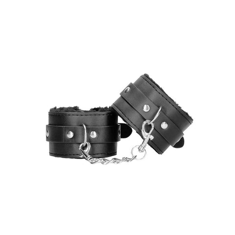Shots Toys OUCH! BW Plush Bonded Leather Hand Cuffs Restraint - Cuffs and Restraints