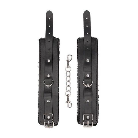 Shots Toys OUCH! BW Plush Bonded Leather Hand Cuffs Restraint - Cuffs and Restraints