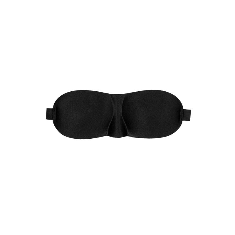 Shots Toys OUCH! BW Satin Curvy Eye Mask With Elastic Straps Blindfold - - Masks And Blindfolds