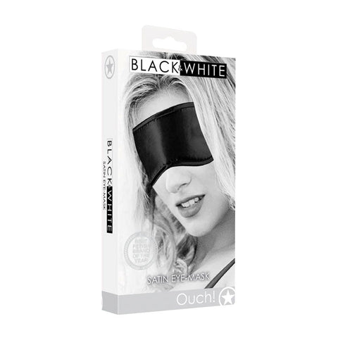 Shots Toys OUCH! BW Satin Eye Mask Premium Satin Sensory Deprivation - Masks And Blindfolds