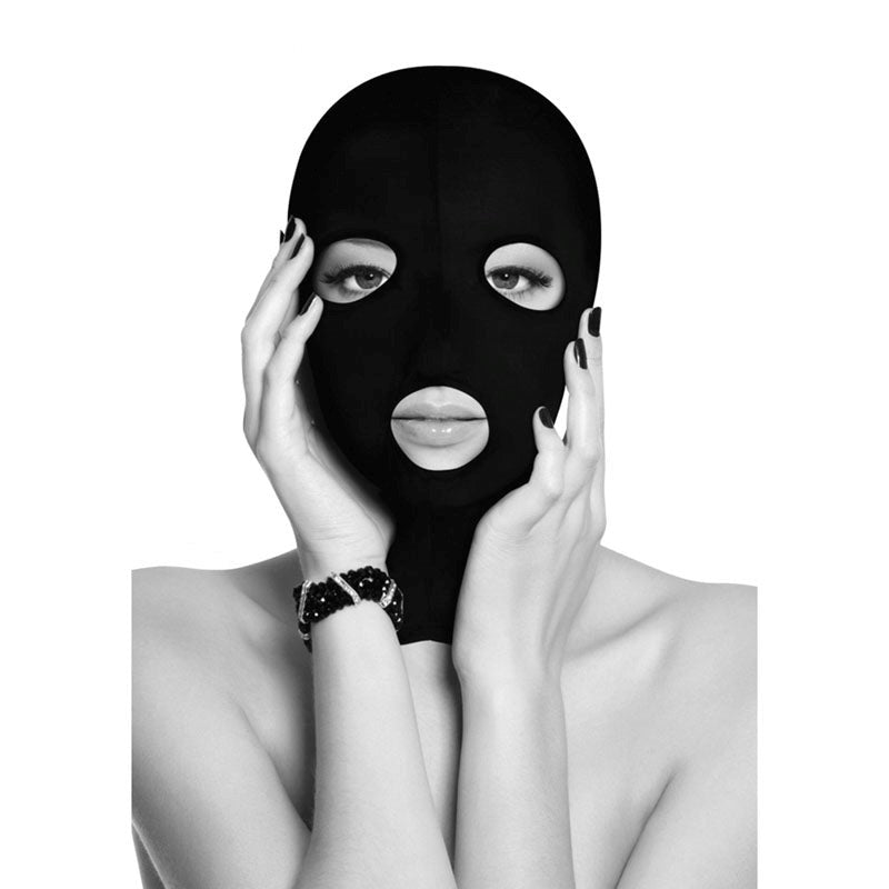 Shots Toys OUCH! BW Subversion Mask With Open Mouth for Sensory Deprivation - - Masks And Blindfolds
