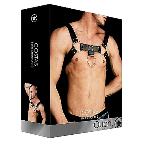 Shots Toys Alluring Bondage Bliss Luxurious Leather Chest Harness - Cuffs and Restraints