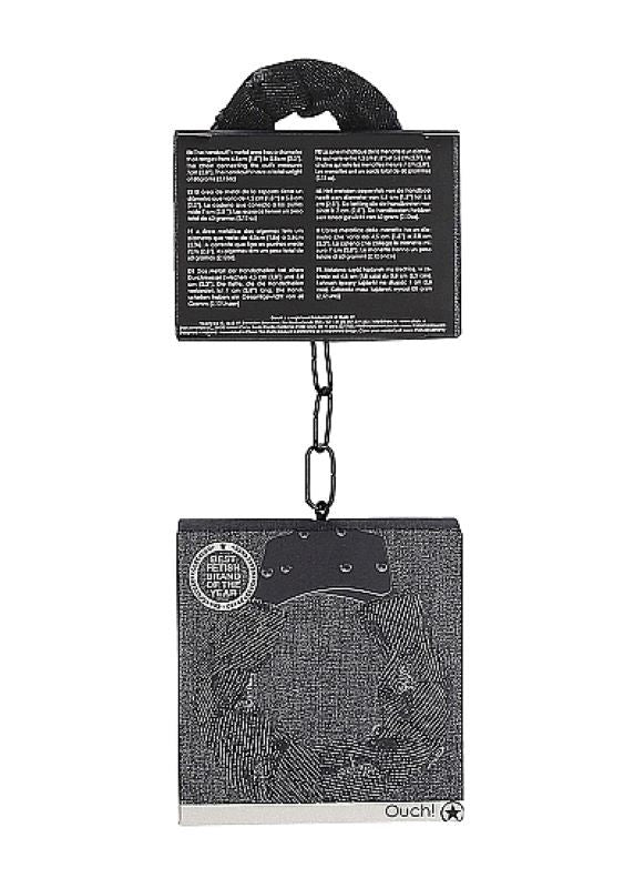 Shots Toys Ouch! Denim Metal Handcuffs with Adjustable Denim Design - - Cuffs and Restraints