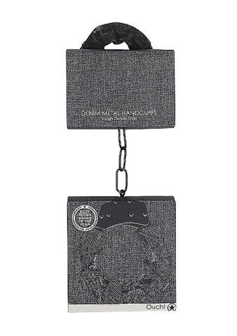 Shots Toys OUCH! Denim Metal Handcuffs Black Professional Restraint - Cuffs and Restraints