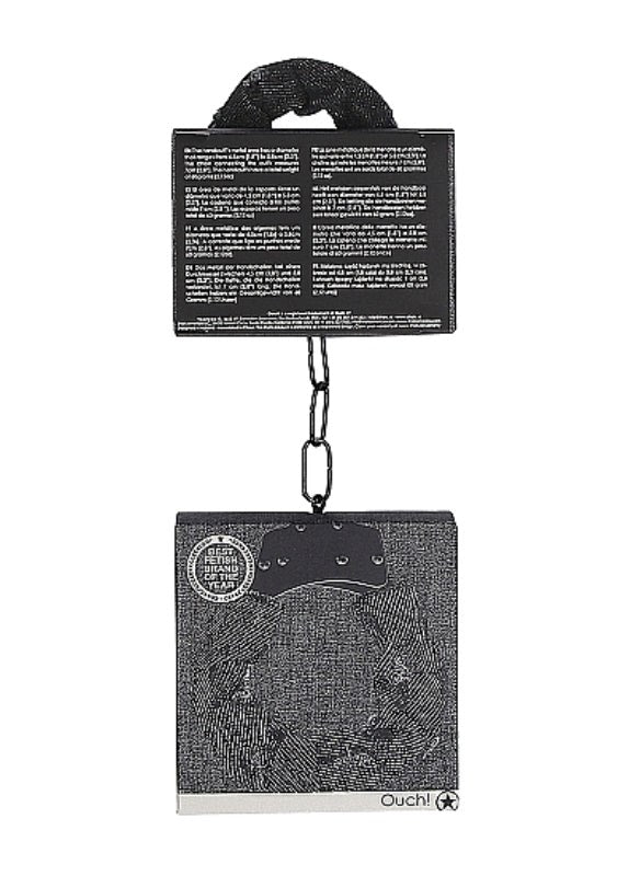 Shots Toys OUCH! Denim Metal Handcuffs Black Professional Restraint - - Cuffs and Restraints