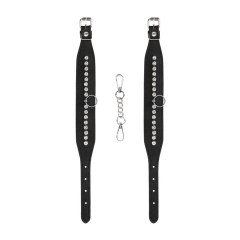 Shots Toys OUCH! Diamond Studded Ankle Cuffs Premium Restraint BDSM Cuffs - Cuffs and Restraints