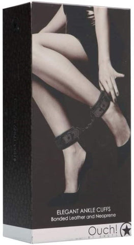 Shots Toys Grey Titanium Padded Ankle Cuffs Premium Titanium Restraints - Cuffs and Restraints