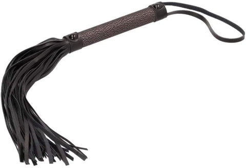 Ouch! Elegant Bondage Flogger Titanium Grey Leather BDSM Impact Play - Whips And Crops