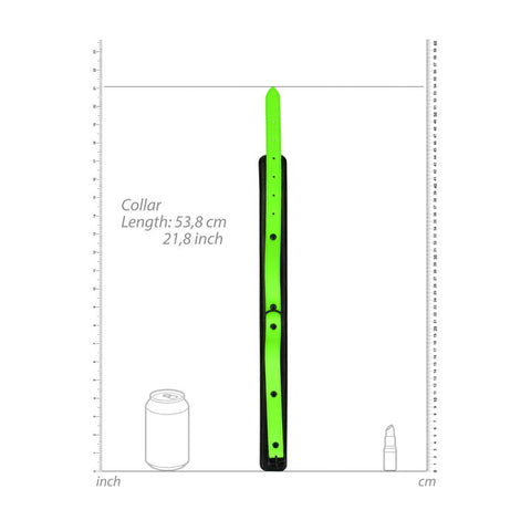 Shots Toys OUCH! Glow in Dark Collar and Leash Luminous BDSM Restraint Set - Collars and Leads