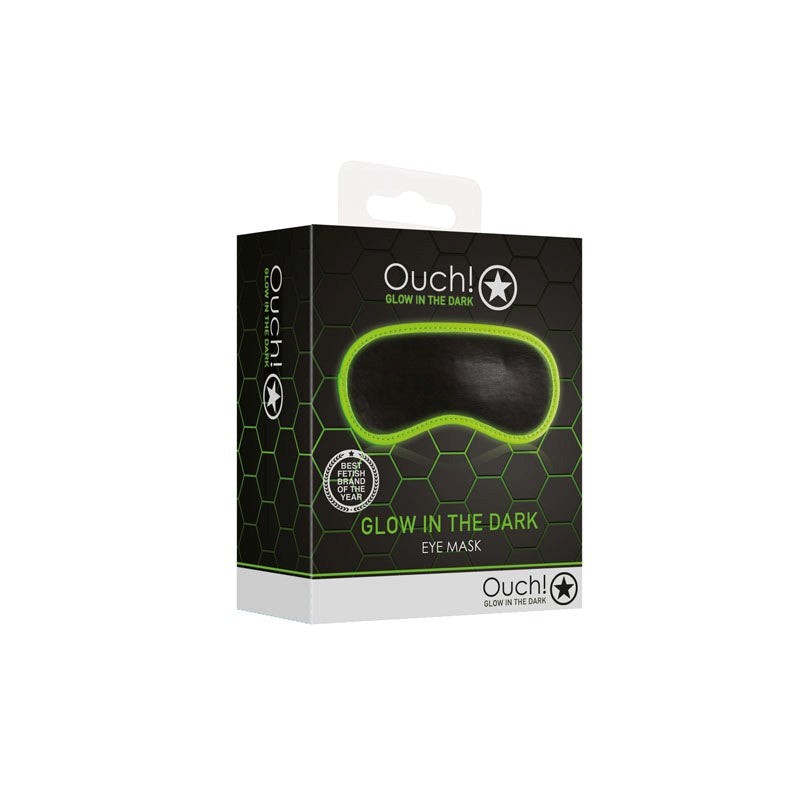 Shots Toys OUCH! Glow in Dark Eye Mask Luminescent Sensory Deprivation - - Masks And Blindfolds
